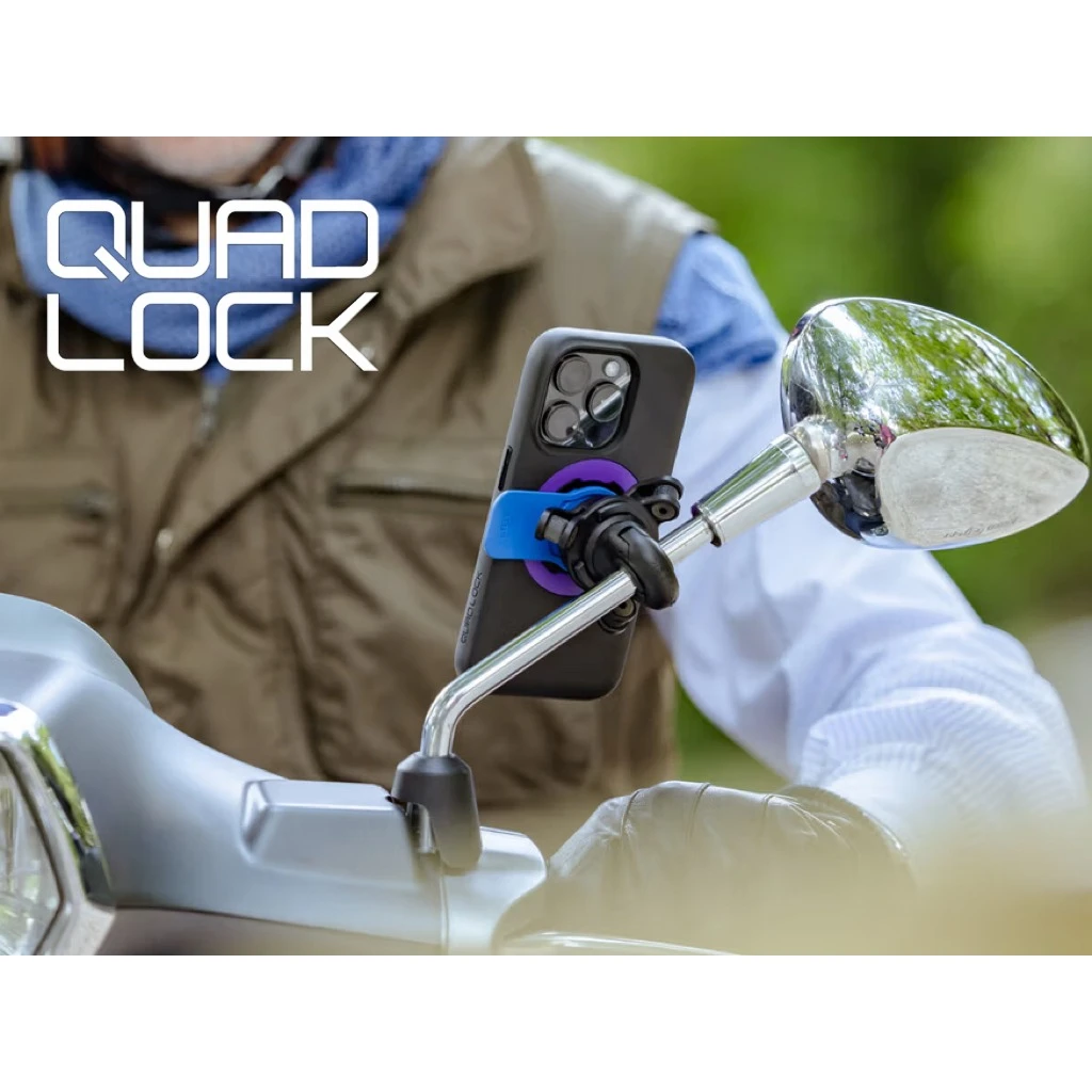 

QUAD LOCK nouveau support de téléphone de rétroviseur de moto avec amortisseur-pince de guidon antivol pour vélo/vélo électrique