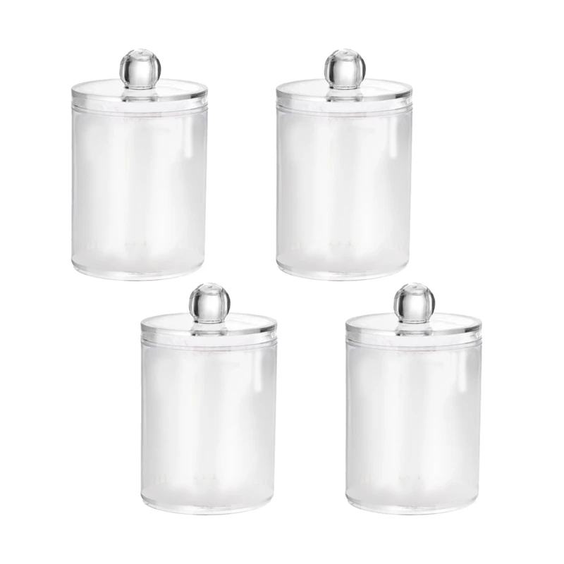 4 Pack Holder Dispenser,10 Oz Clear Plastic Jar Containers For Organizer Storage - Bathroom Replacement Parts