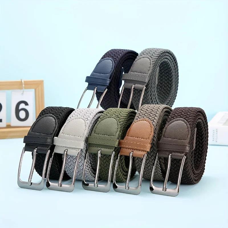 

Не требует сверления, повседневный унисекс-ремень, универсальный эластичный плетеный пояс разных цветов с удобной застежкой на кнопку.