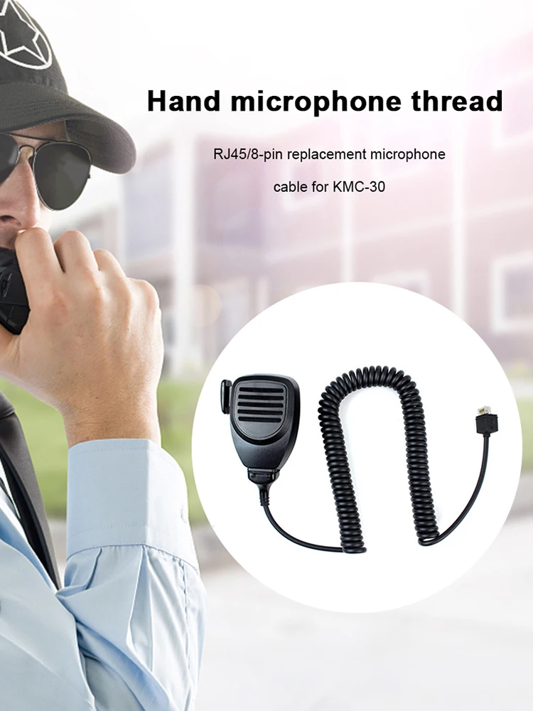 

8-контактный микрофонный кабель, простой в установке микрофонный кабель для мобильных радиостанций, сверхмощные спиральные детали рации для Kenwood KMC-32 KMC-35