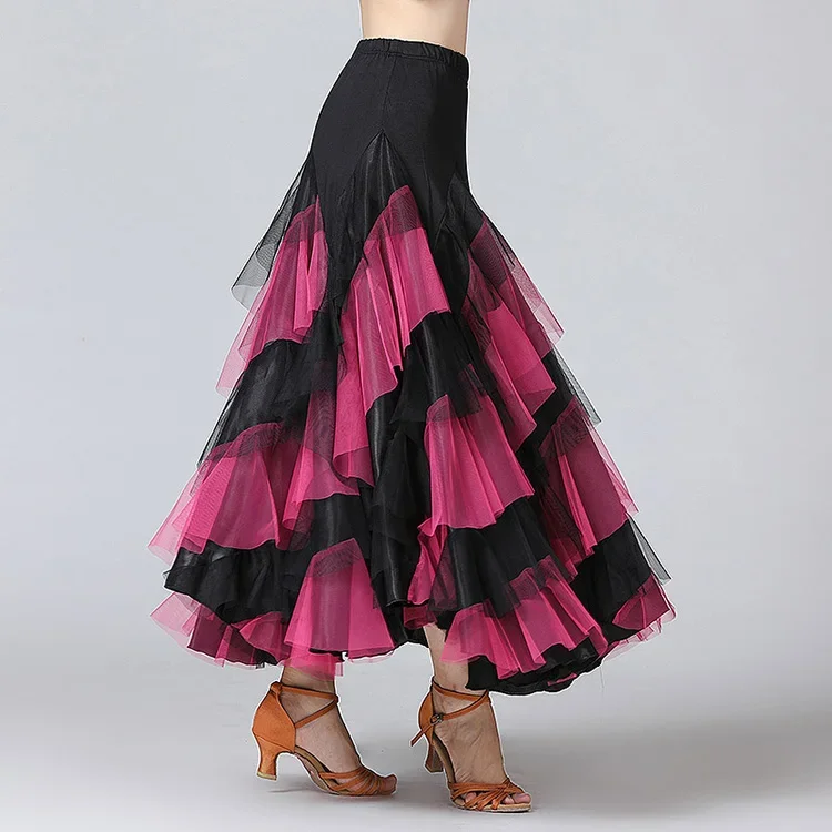 Latin Skirt Women Waltz Salsa Rumba Skirts Ballroom Dance Costume Skirts Women Ballroom Dancing Skirts Spain Dancing Performance