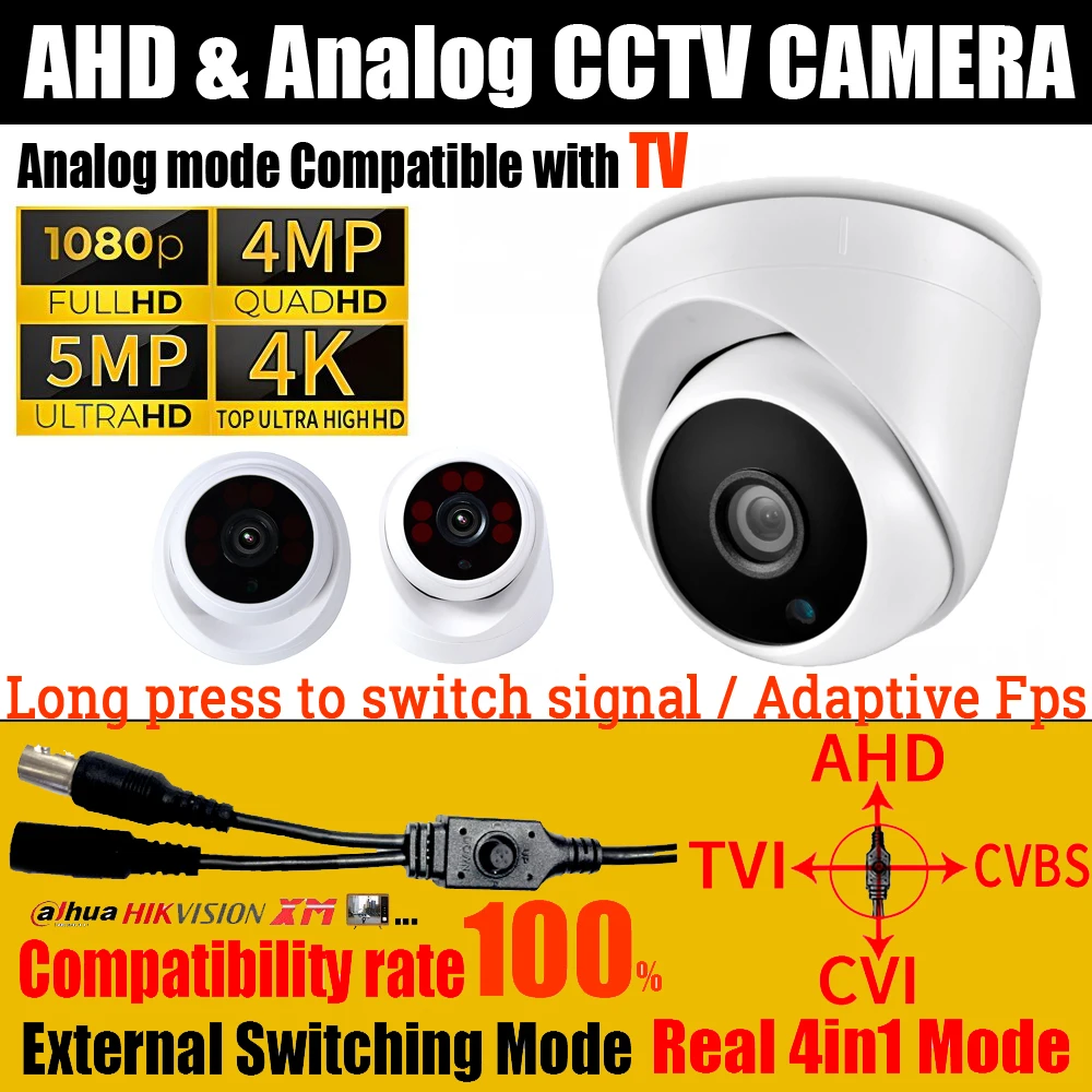 

HK/DH/XM Compatible 6Array 2MP/4MP/5MP/8MP Ultra AHD Dome Camera HD CCTV TVI/CVI/CVBS 4in1 OSD Menu Indoor Home Security Monitor