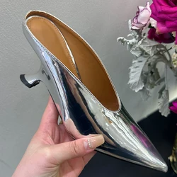 Fashion Pointed Toe Footwear Ladies High Heels Shoes Mules New In 2024 Female Pumps Strange Heels Slides Shoes For Women