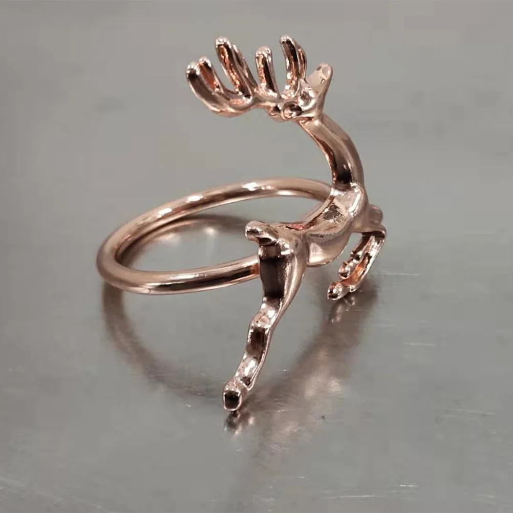 

4Pcs Napkin Rings Sophisticated Elk Style Rose Gold Table Decoration Wedding Birthday Party Supplies Creative Serviette Buckles