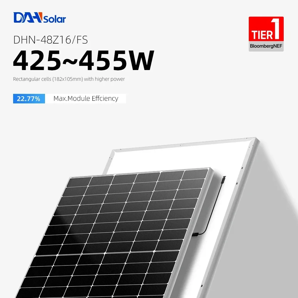 Solar Topcon 450W N-Type PV Solar Photovoltaic Monocrystalline Panel for Home Solar Power System