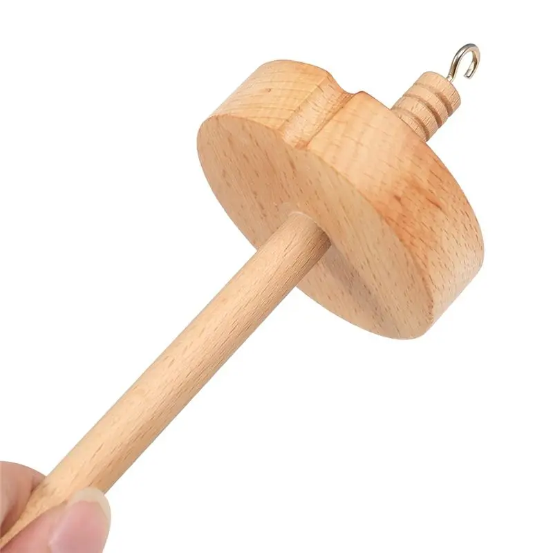 EYFL-Drop Spindle Top Whorl Yarn Spinner For Crocheting Spin Spinning Wheel For Yarn Making Hand Carved Wooden Spindle Tool Dura view 3