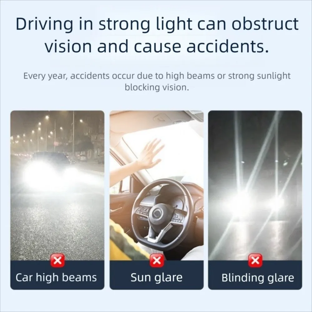 HD Car Sun Visor UV Day Night Vision Anti Sunlight Dazzling Goggle Fold Flip Down Interior Mirrors