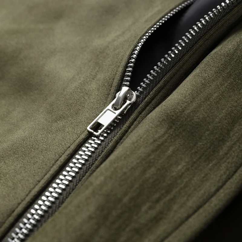 Vintage-Jacke aus massivem Kunstwildleder mit Reißverschluss für Damen, modisch, elastische Taille, Taschen, Reverskragen, locker geschnittener Mantel, Damen-Alltags-Street-Outfit. – Detail 8