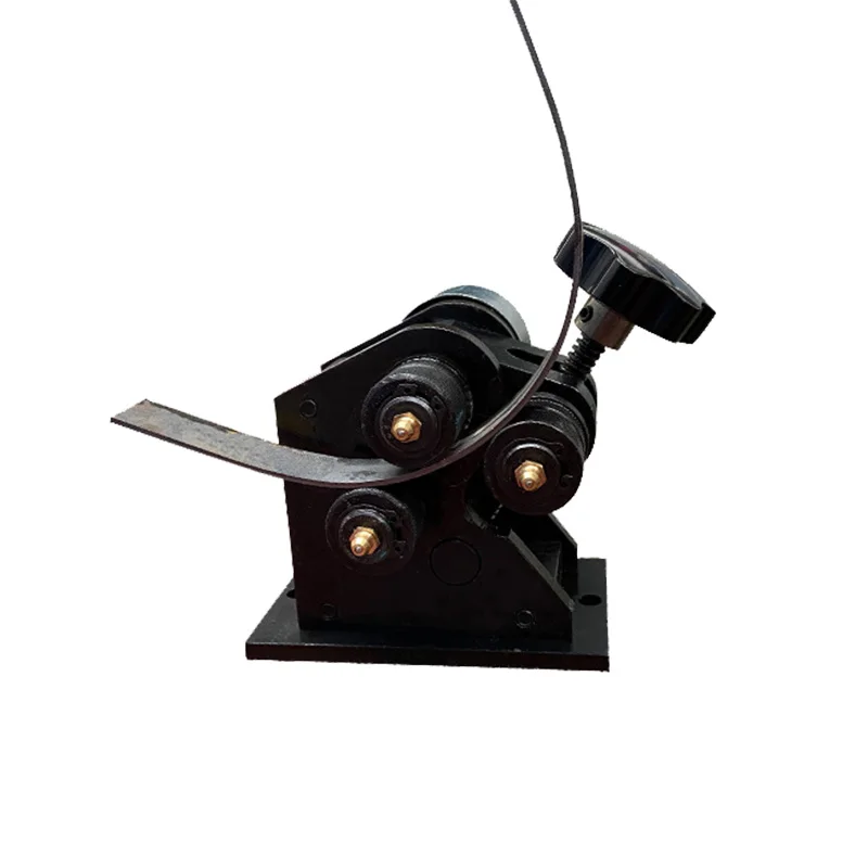 Manual Mini Rolling Machine Small Hand Operated Three Roller Sheet Metal Rolling Bender For Metal Plate Tube Forming Workshop