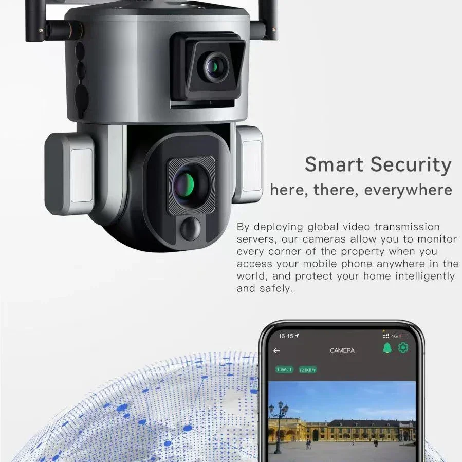 

New Model Y5 Camera Solar Camera Security Camera Wifi Powered Wireless Home Wifi Solar with Zoom 4K Memory Card Outdoor H.265