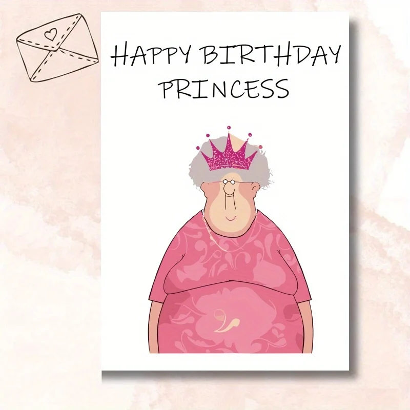 1pc, birthday card, funny birthday card for her, husband birthday card, best friend birthday card, happy birthday princess.