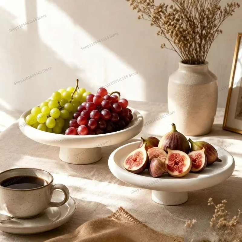 For Cave Stone High Foot Decorative Fruit Tray, Entrance Storage Tray