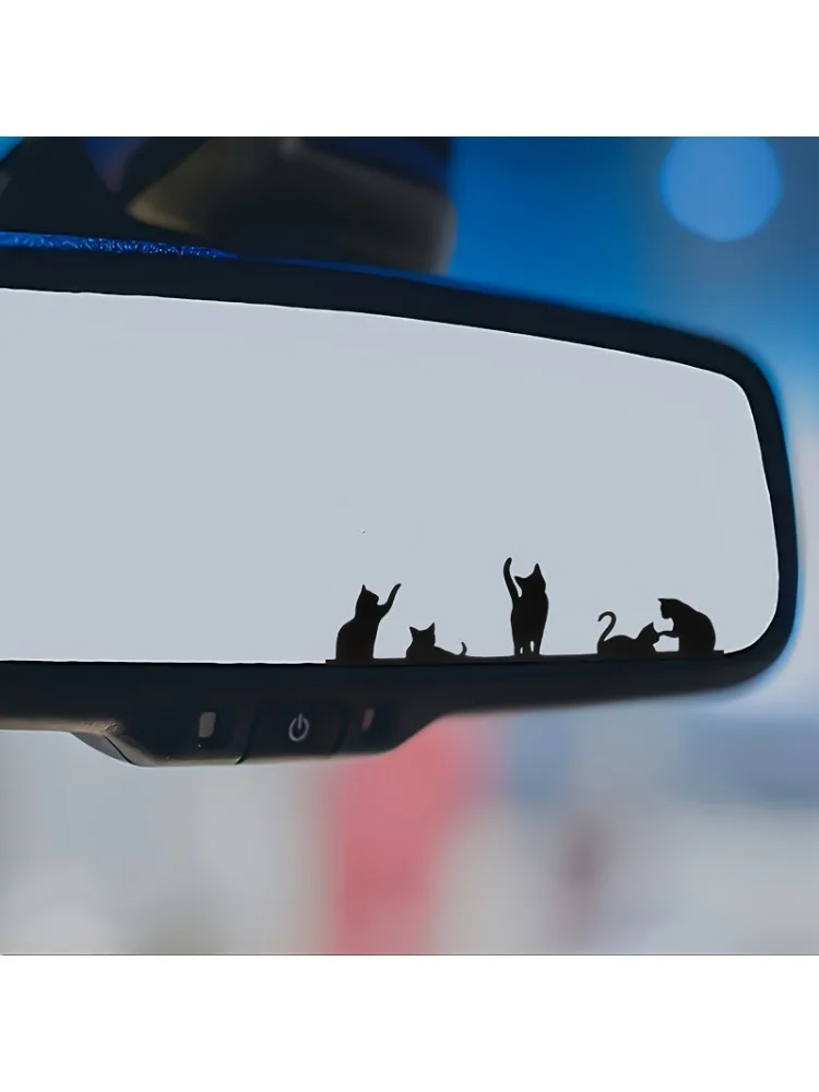 AliExpress NONE 1PC Cute and Playful Rearview Mirror Kitten - Rearview Mirror Sticker, Multi-purpose Use, Gift Choice