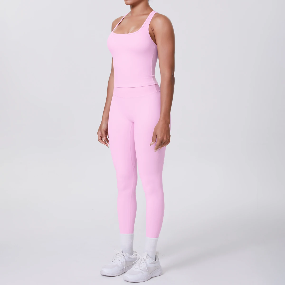 Yoga Top Set Fitness Gym Anzug Training Ärmellose Sport Gym Tops Crossover Zurück Sport Unterwäsche Bauch-steuer Abnehmen – Detail 7