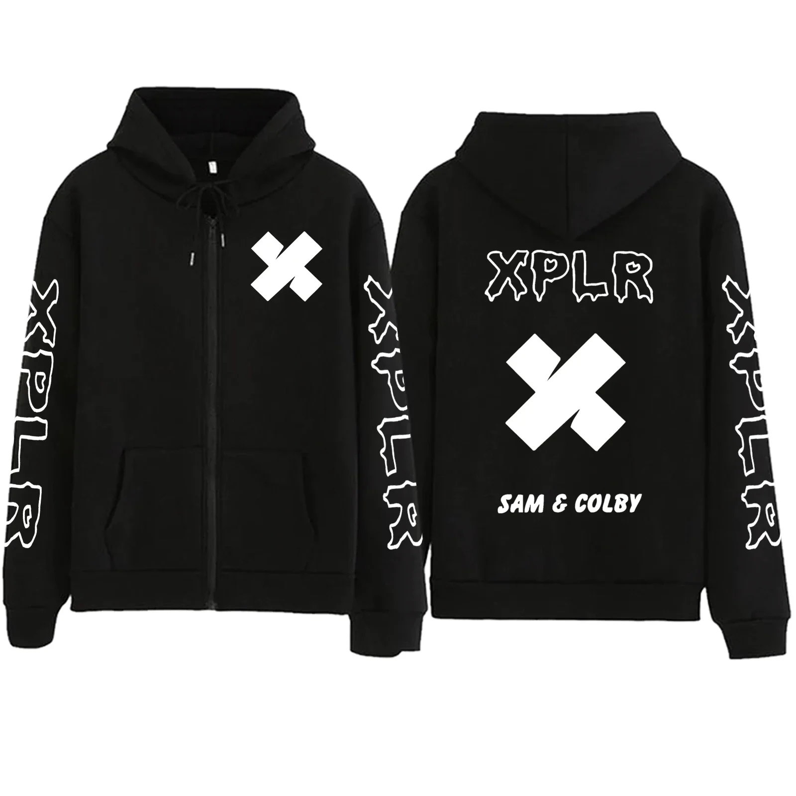 

XPLR Merch Sam and Colby Oversized Zip Up Women/Men Hoodie Sweatshirt Streetwear Hip Hop Zipper Hooded Jacket Casual Tracksuit