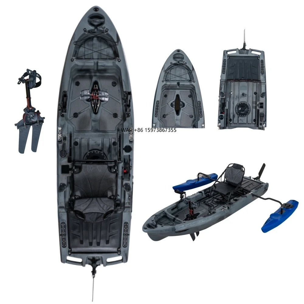 

LSF New Design Fin Pedal Drive Kayak One Person 2.75m Modular Kayak 2 Section Detachable Fishing Boat for Sale