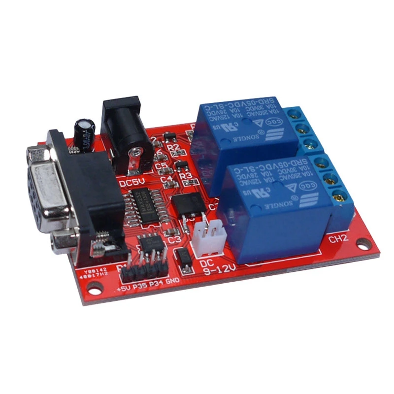 SR-104A Serial Port Control 2 Relay Modules, Delay Relay, Single-Chip Controller, Finished Board