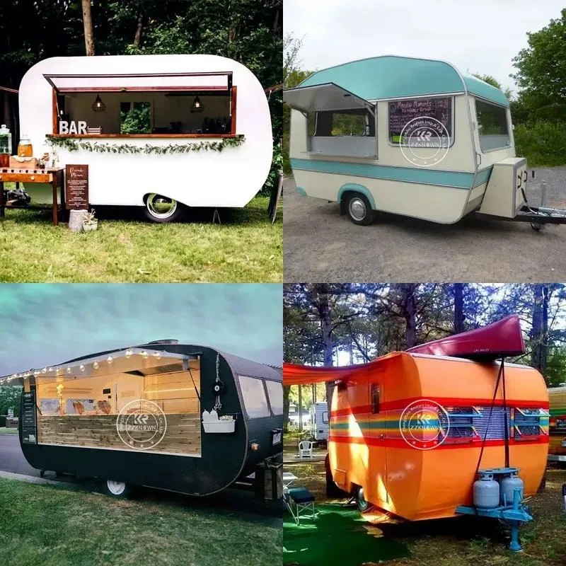 Mobile Food Truck Bar Outdoor Portable Restaurant Beverage Wine Bar Stainless Steel Trailer