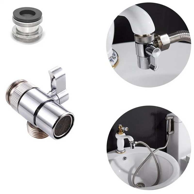 Alloy Switch Faucet Adapter Kitchen Sink Splitter Diverter Valve Water Tap Connector for Toilet Bidet Shower Kichen Accessories