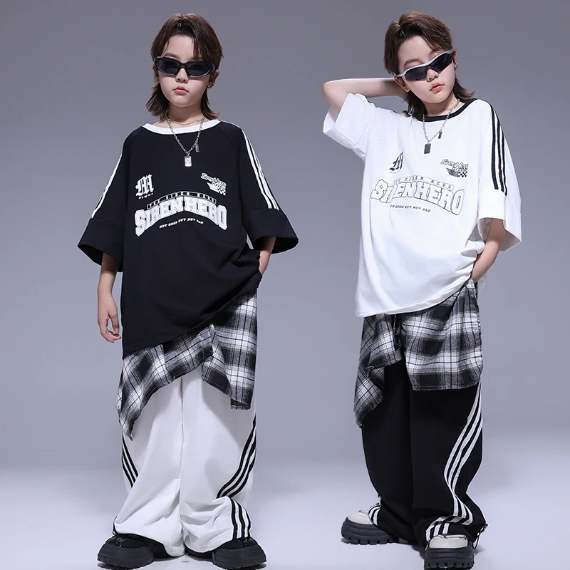Mädchen Hip Hop Oversize T-shirt Jogger Hosen Jungen Coole Streetwear Kleidung Set Kinder Kinder Jazz Street Dance K-pop Kostüme