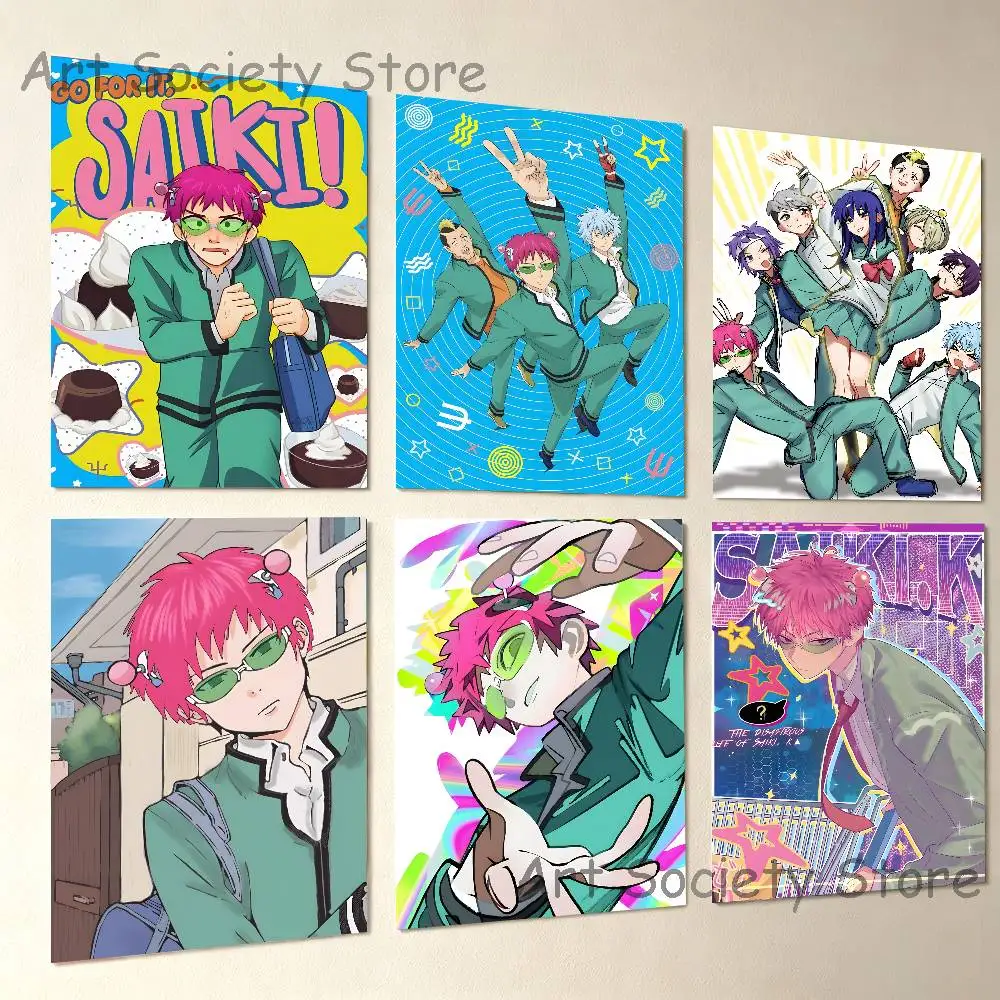 S-Saiki K D-Disastrous L-Life Club Bar Paper Vintage Poster Wall Art Painting Bedroom Study Stickers