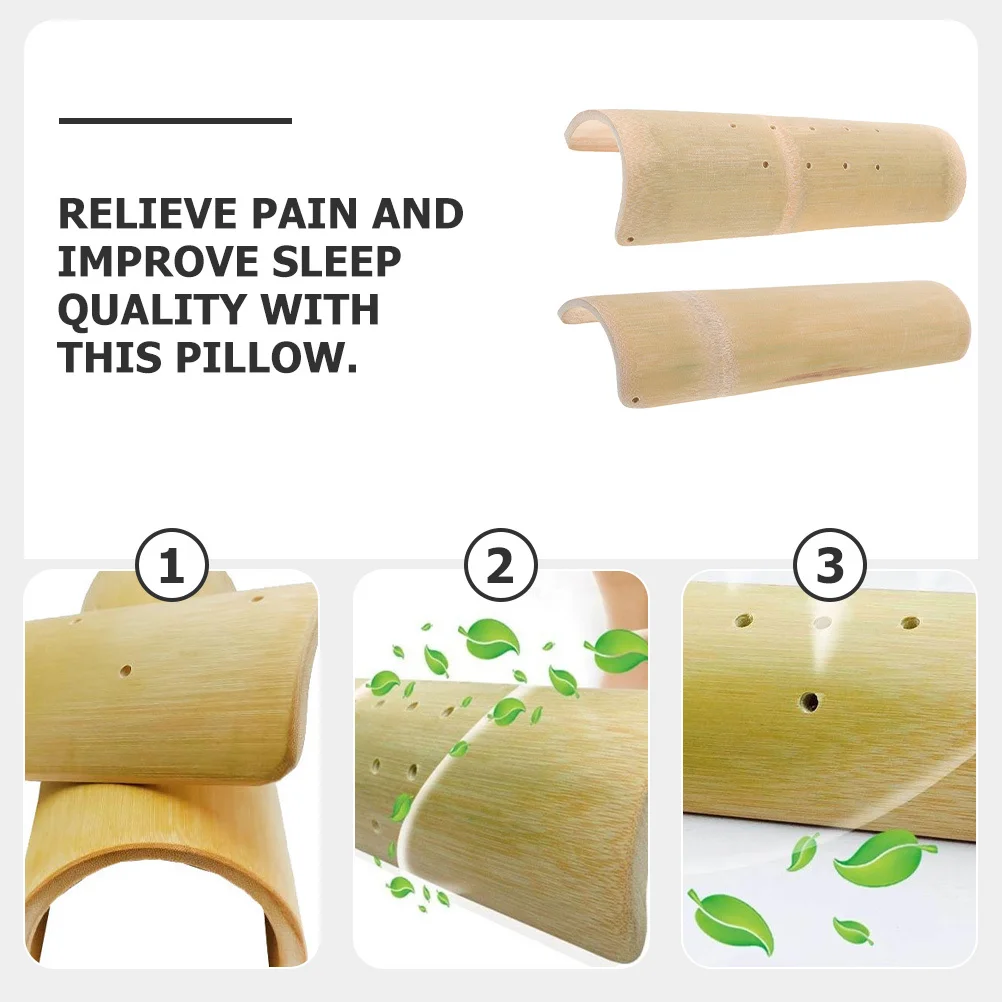 

2Pcs Bamboo Neck Pillows Scientific Design Pain Relief Lumbar Support Spa Massage Pillows Sauna Pillow