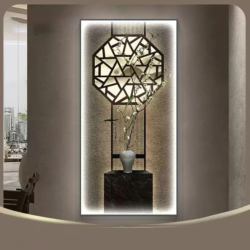 

Цветочная терраса, коридор, подвесные картины, украшение для входа, фрески, светодиодные фонари, современный настенный светильник, ночник, лестница, интерьер