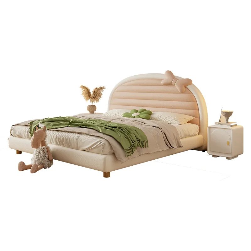 

Cream soft king bed modern cartoon bed children's home children's bed