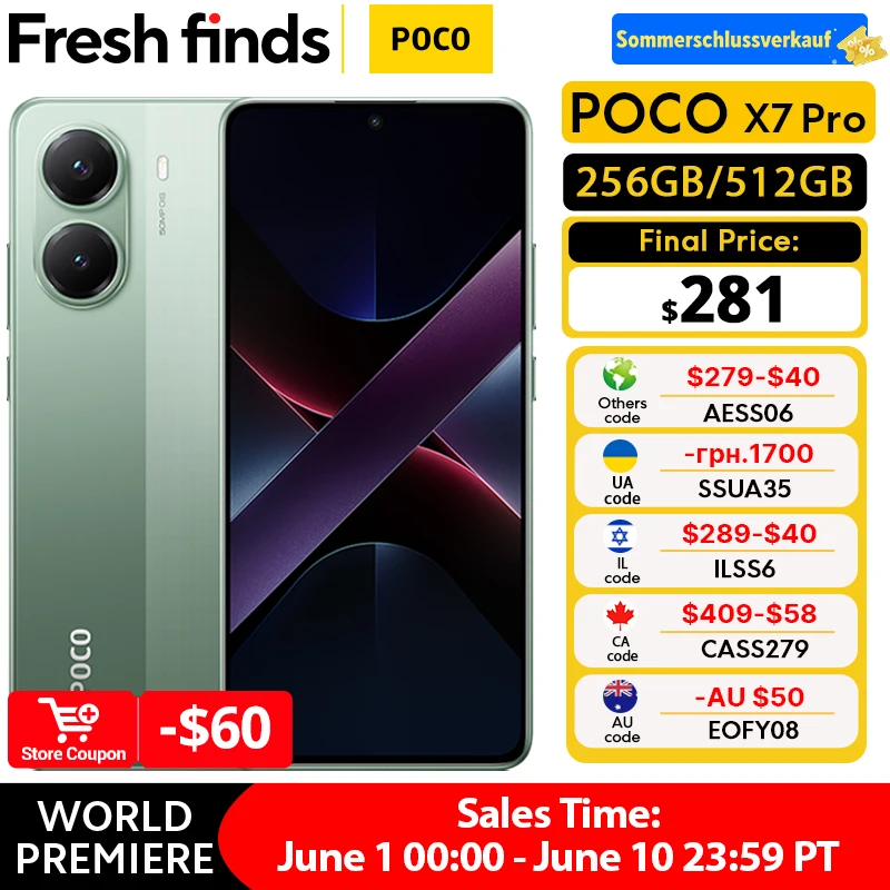 Global Version POCO X7 Pro Smartphone Dimensity 8400-Ultra 6000mAh