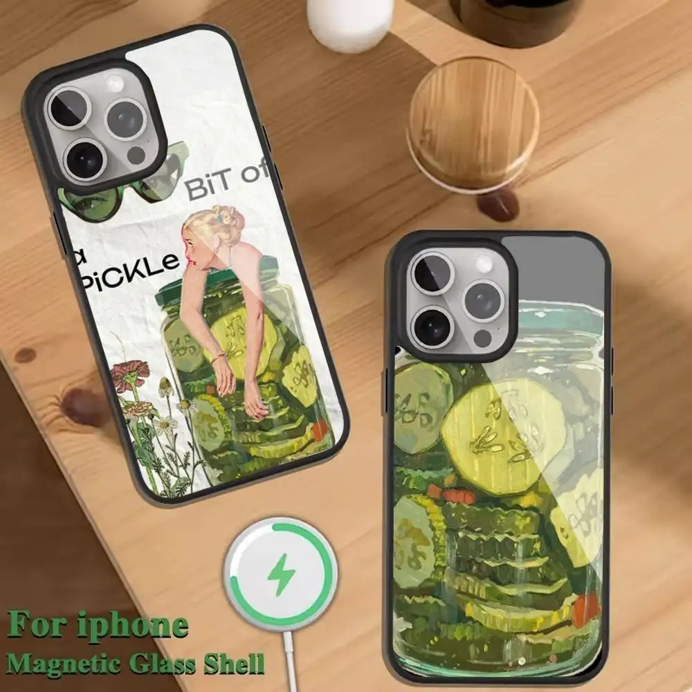 

Чехол для телефона с рисунком Pickle для магнитной беспроводной зарядки для iphone 16, 15, 14, 13, 12, 11 Pro Max Plus Coque