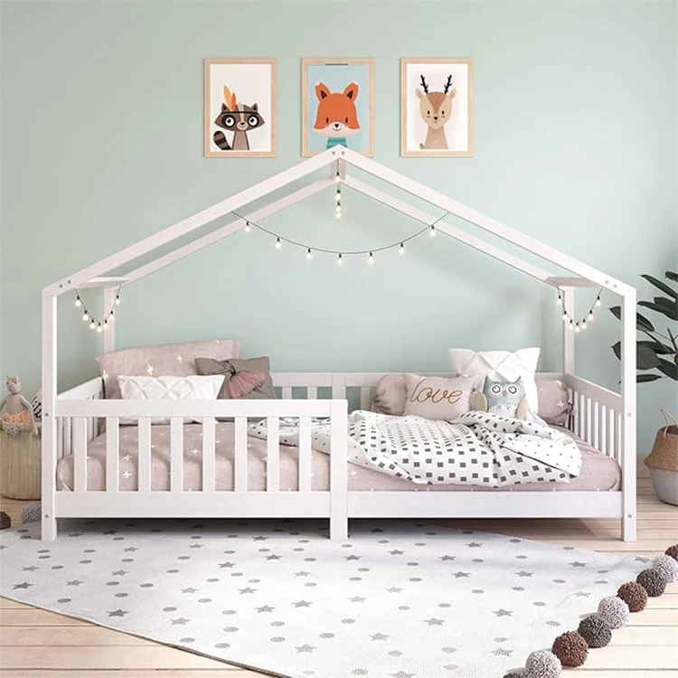 

WDF Hot Sale Custom Wooden Bed Child Floor Bed Bamboo Children Bunk Beds Large Size Lit Enfant for Child