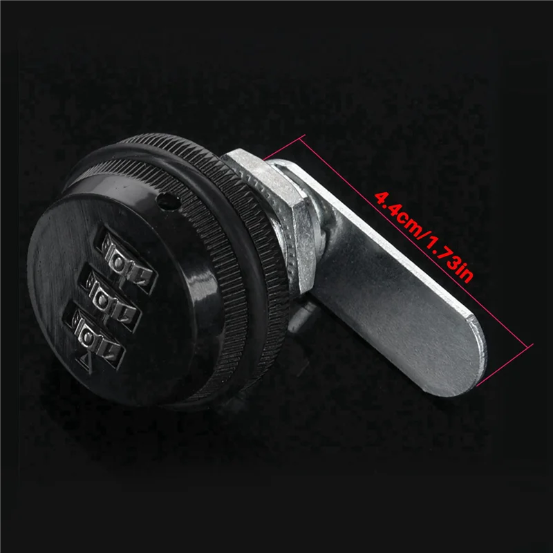 ABGR-4X Codice in lega Combinazione Serratura a camma Senza chiave Cassetta postale Armadio RV 3 Quadrante Nero