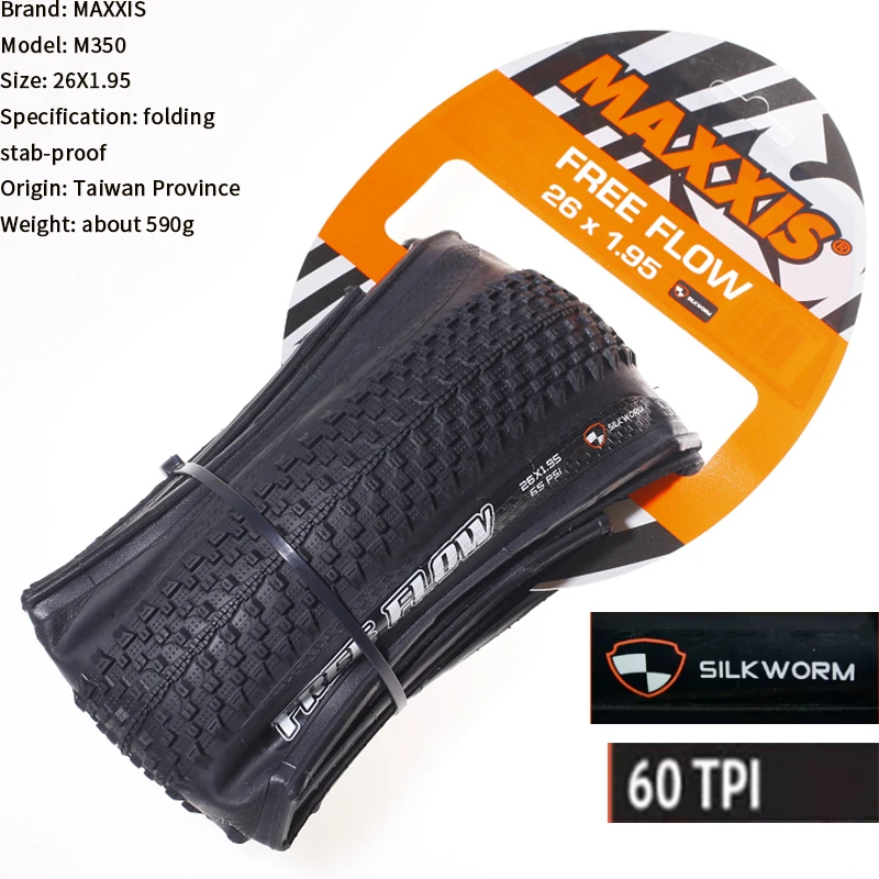 MAXXIS FREE FLOW（M350） 26/27.5 Inch Mountain Foldable Tyre 26×1.95/27.5 × 2.1 Stab-resistant MTB Bicycle Clincher Tires