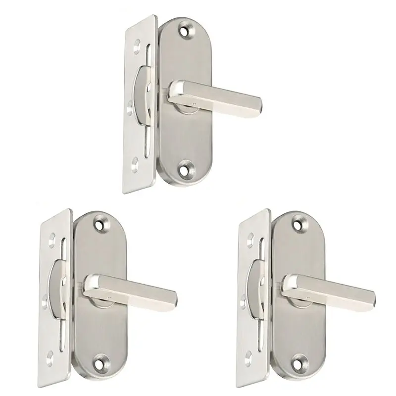 A02M-3Pc 90 Degree Hinge Lock Sliding Door Hook Lock Aluminum Wood Door And Window Lock Barn Lock Household Tools