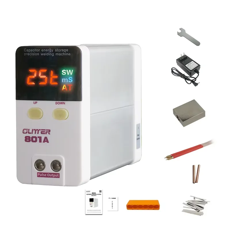 GLITTER 801A Portable Pulse Spot Welding Machine 100 240V Capacitor Energy Storage Welder for Nickel Strip Battery Repair
