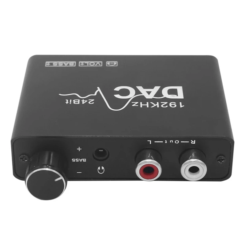 192KHz Converter Digital Optical Coaxial Toslink to Analog L/R 3.5mm Audio Converter Adapter with Volume Control-A22U