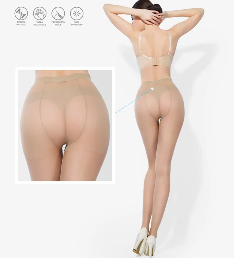 DOIAESKV High Waist Ultra Sheer 0D Women's Tights Breathable Elastic Pantyhose Sexy Slimming Stockings with Sun Protection