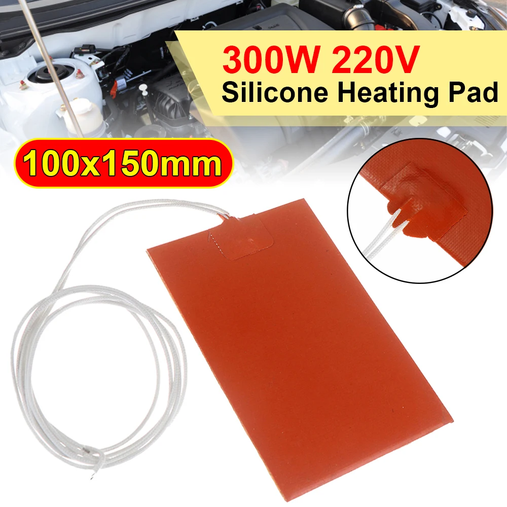 300W 220V Engine Oil Tank Heater Pad Silicone Waterproof Universal Fuel Tank Water Tank Rubber Heating Mat Warming Accessories