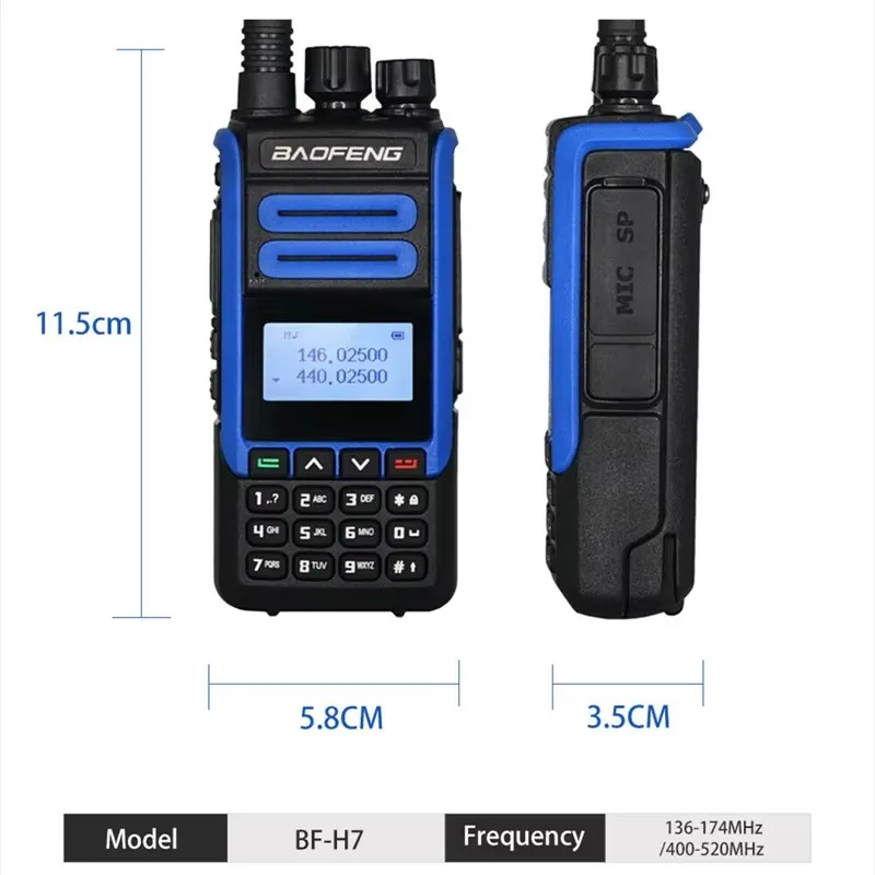 BAOFENG BF-H7 Original Walkie Talkie 10W High Power Long Range Handheld Portable Two Way Radios H7 Wireless Transceiver