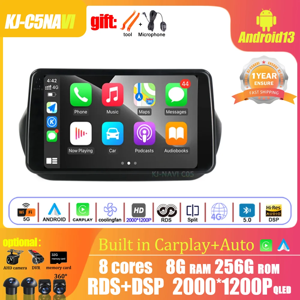 

9 Inch Android 13.0 For Fiat Fiorino Qubo 2008 - 2017 Car Radio ADAS RDS 4G Video Multimedia SWC Wireless Carplay Auto Player BT