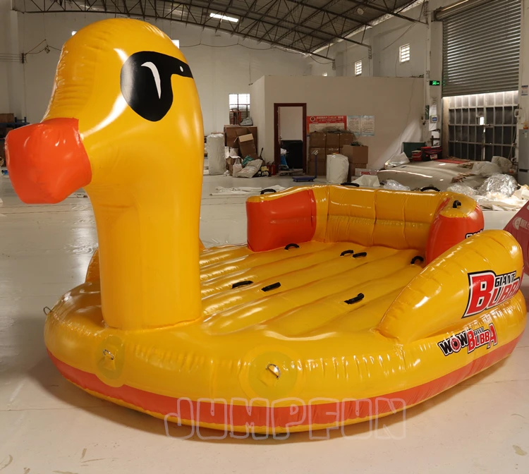 

No Inventory, Customization Required Yellow Duck Boat 3x2.9x1.6 Meter Towable Inflatable Duck Summer Water Sports Toys Floating