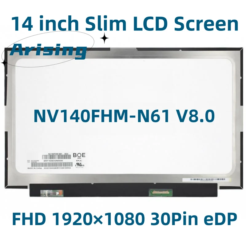 NV140FHM-N61 ekran LCD V8.0 1920*1080 72% NTSC 800:1 30 pinów