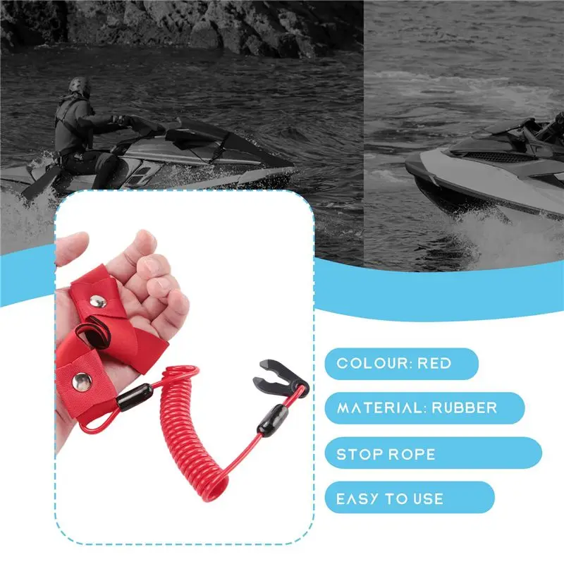 AA92-Stop Kill Safety Lanyard Fits Handlebar Switch Key Floating Emergency Flameout Rope For All Jet Ski