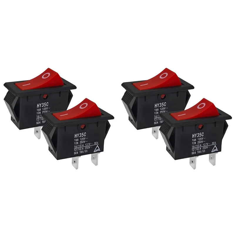 

A7THK-HY35C Кнопочный переключатель (упаковка из 4 шт.) - 2-контактный кулисный переключатель переменного тока 125/250 В 16/12 А для промышленного электрооборудования