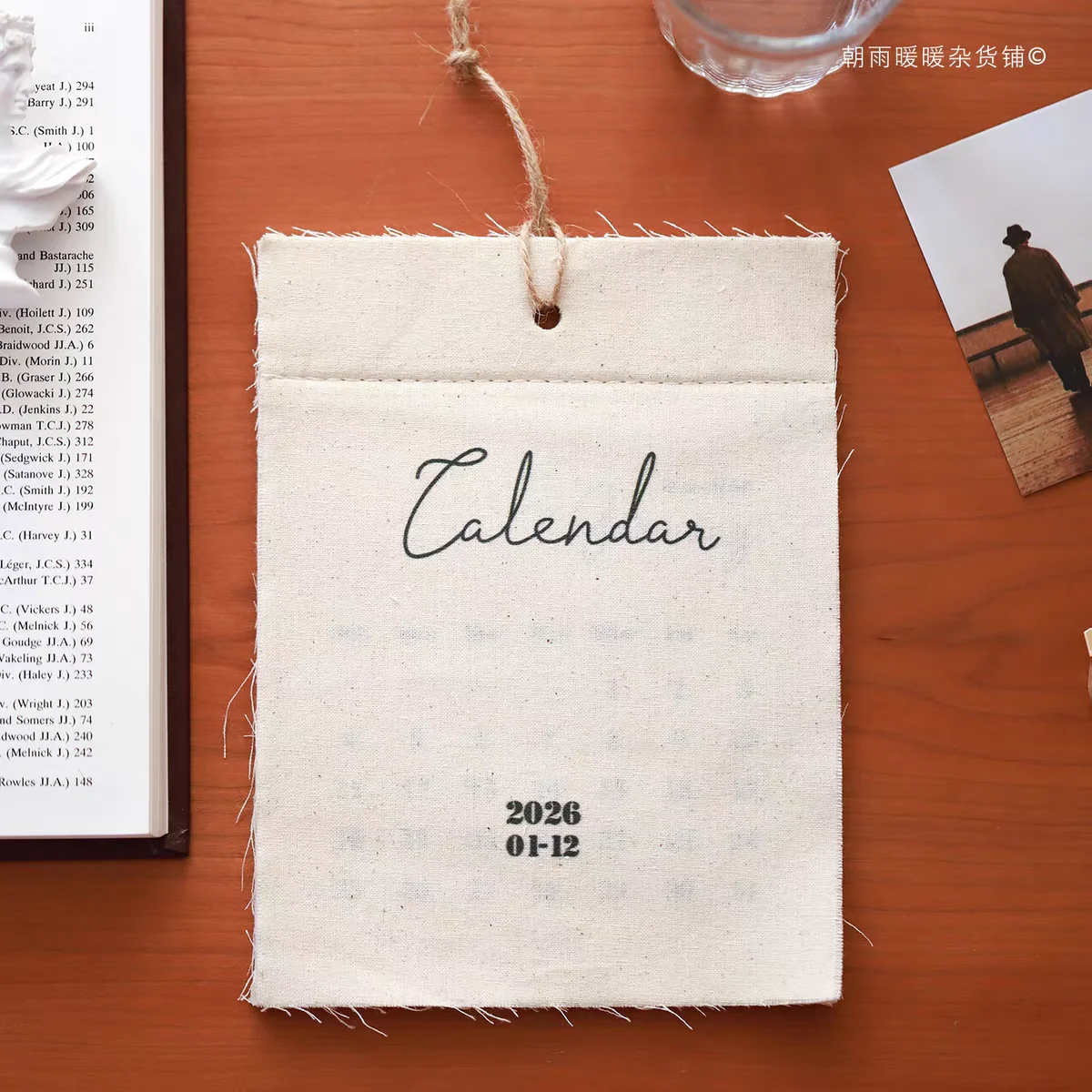 Ins Cotton Cloth 2026 Wall Calendar Korean Decorative English 2026 Calendar Office Home Decor for Popular Posing Prop