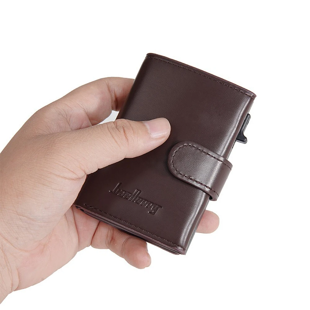 Baellerry Aluminium-Kartenhalter für Herren mit automatischem Pop-Up-Schiebeknopf, RFID-blockierende Metall-Geldbörse, kratzfest – Detail 19