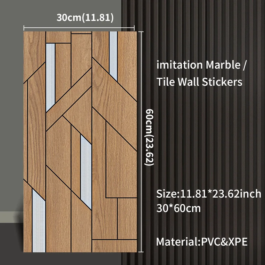 Creative Mosaic Stickers autoadhesivo impermeable Waterproof Wallpaper TV Background Self-Adhesive para sala de estar view 3