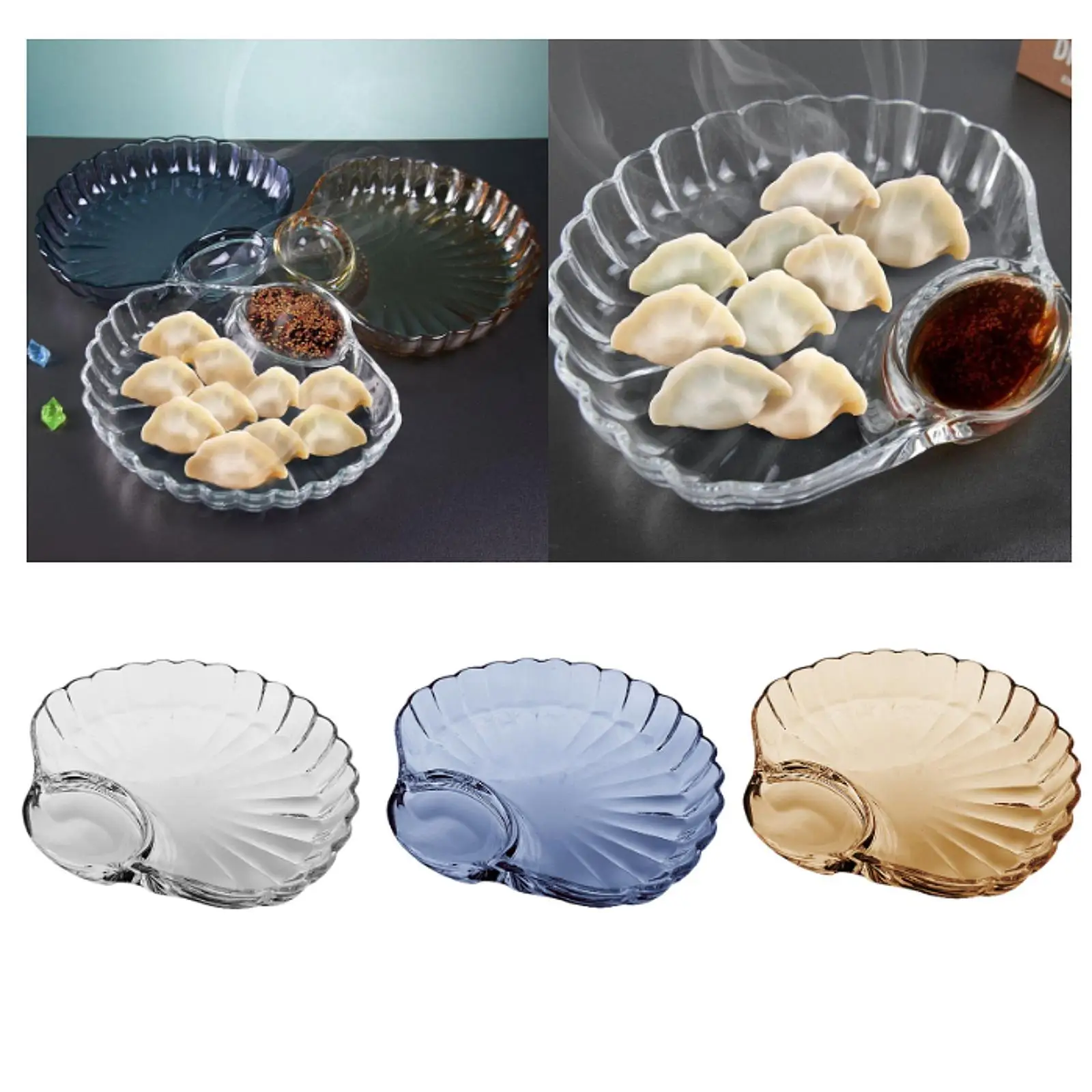 Plato de bola de masa con platillo para inmersión, plato para aperitivos y ensalada, patatas fritas, pollo, fideos, fiesta de té, albóndigas, patatas fritas Gyoza