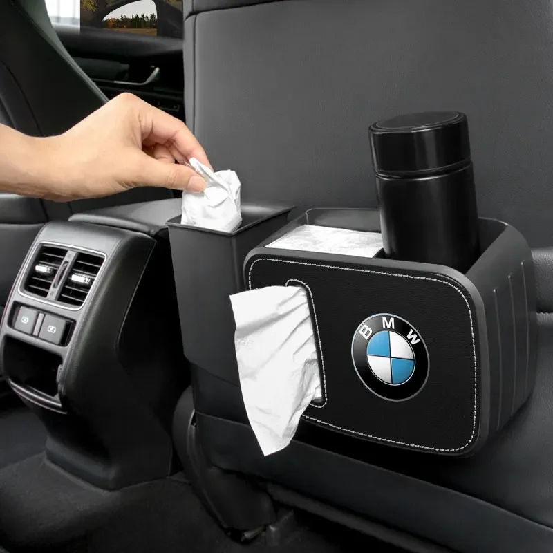 Car Seat Back Trash Bin Storage Box Drink Holder Organizer For BMW 4 Series F32 F36 M4 420d 420i 425d 430i 435i 2013-2024 Tuning