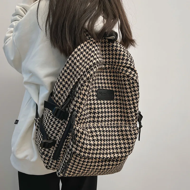 

Luxury Casual Fashion Knit Backpack Designer Women School Bag Large-capacity College Pattern All-match High Quality Backpack